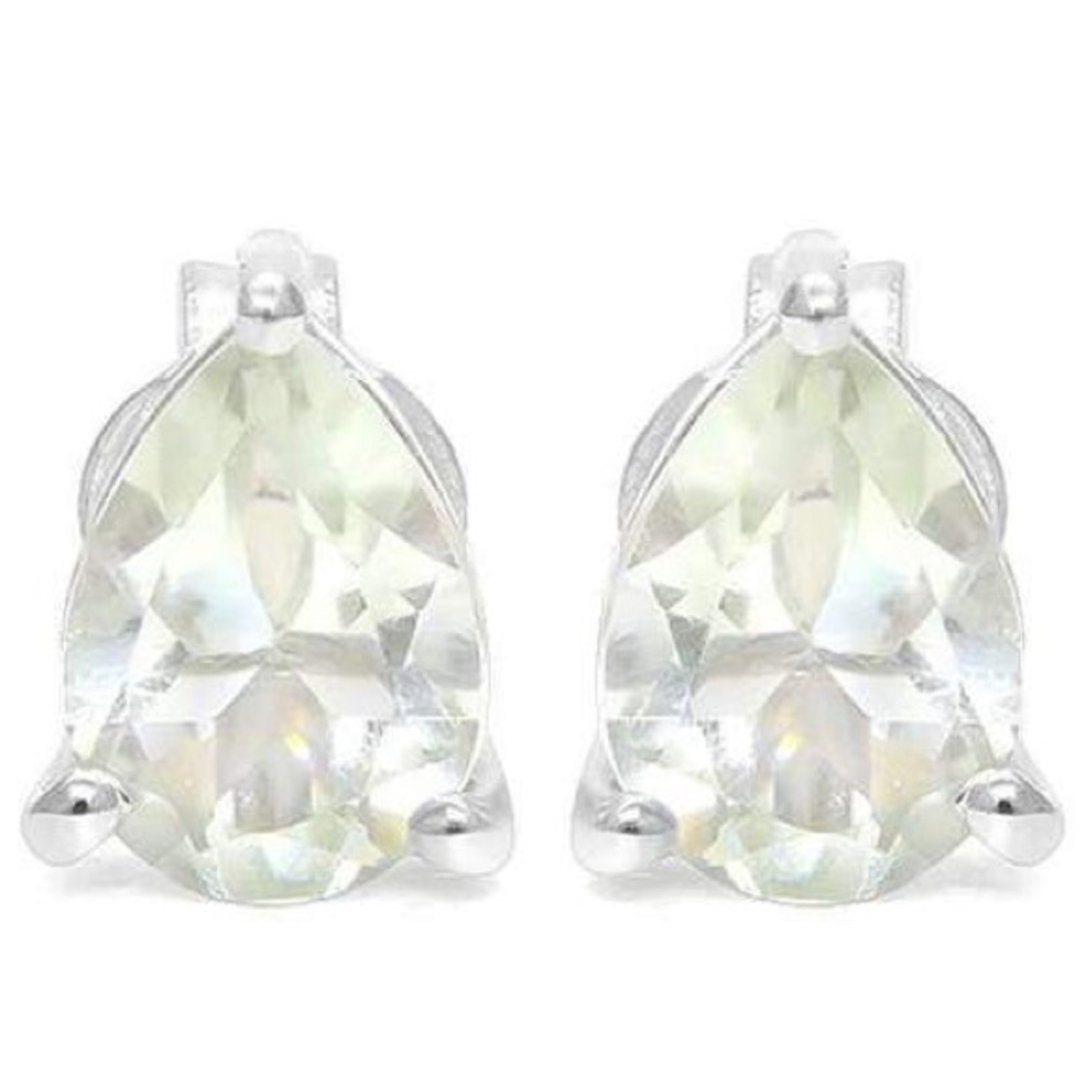 GREEN AMETHYST STUD EARRINGS - Picture 2 of 4